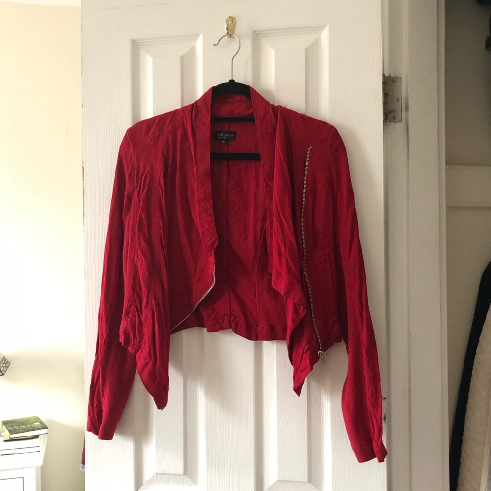 Topshop • Rare • Moto Asymmetrical Sweater Jacket
